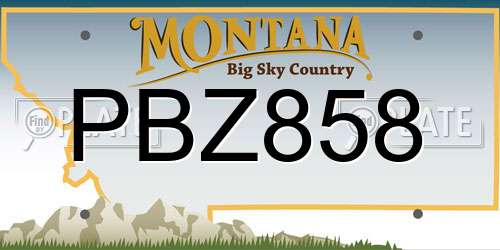 PBZ858 Montana License Plate