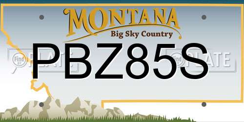 PBZ85S Montana License Plate