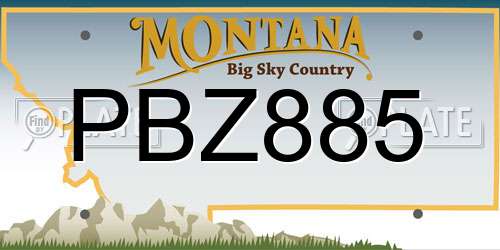 PBZ885 Montana License Plate