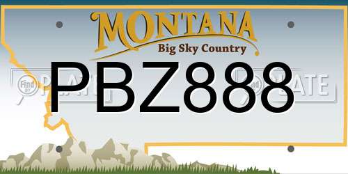 PBZ888 Montana License Plate