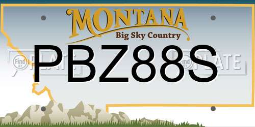 PBZ88S Montana License Plate