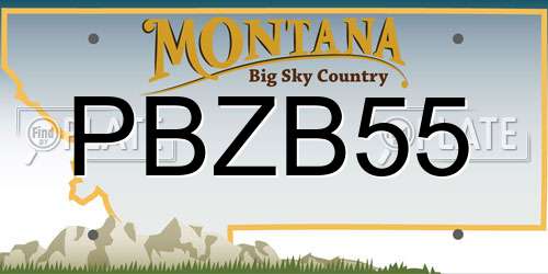 PBZB55 Montana License Plate
