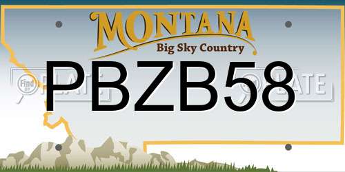 PBZB58 Montana License Plate