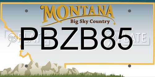 PBZB85 Montana License Plate