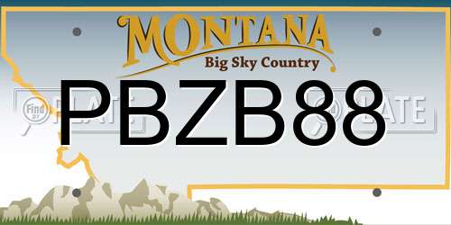 PBZB88 Montana License Plate