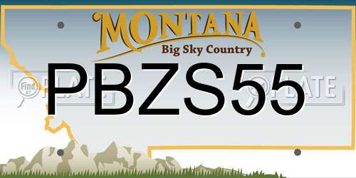 PBZS55 Montana License Plate