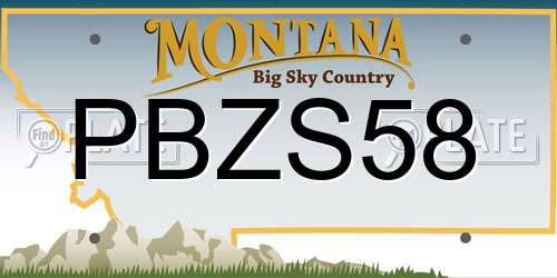 PBZS58 Montana License Plate