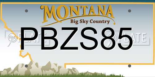 PBZS85 Montana License Plate