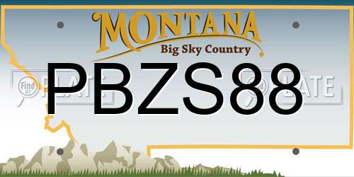 PBZS88 Montana License Plate