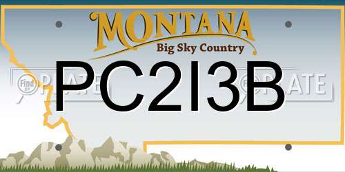 PC2I3B Montana License Plate