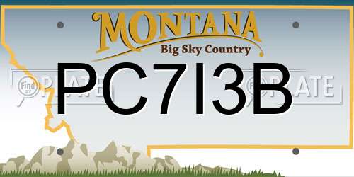 PC7I3B Montana License Plate