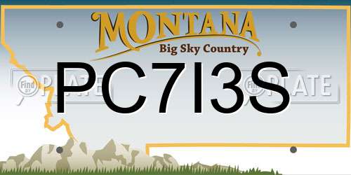 PC7I3S Montana License Plate