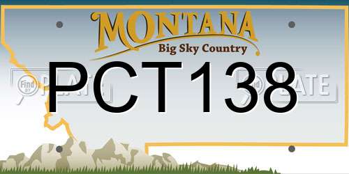 PCT138 Montana License Plate