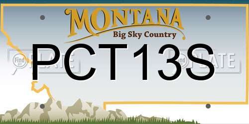 PCT13S Montana License Plate