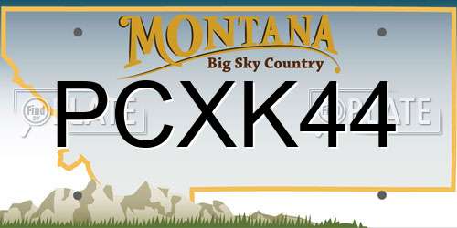 PCXK44 Montana License Plate