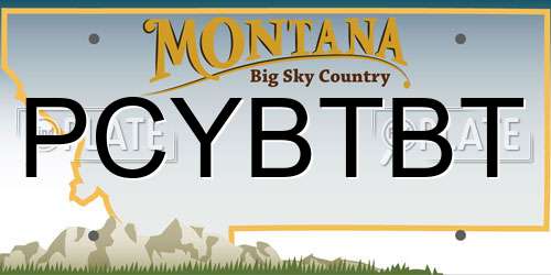 PCYBTBT Montana License Plate