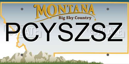 PCYSZSZ Montana License Plate