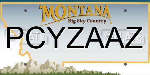 PCYZAAZ Montana License Plate