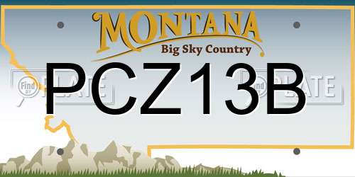 PCZ13B Montana License Plate