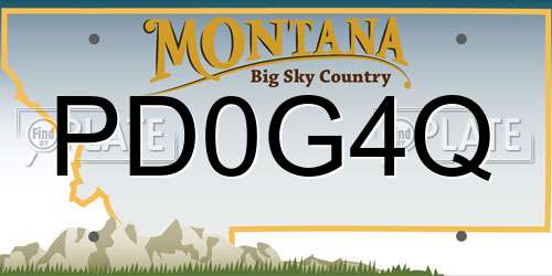 PD0G4Q Montana License Plate