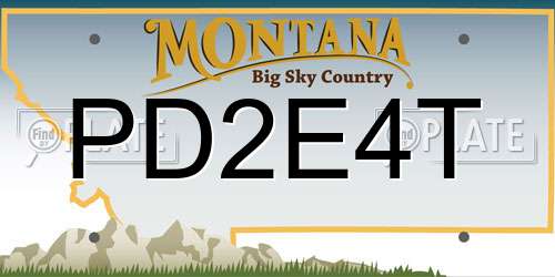 PD2E4T Montana License Plate