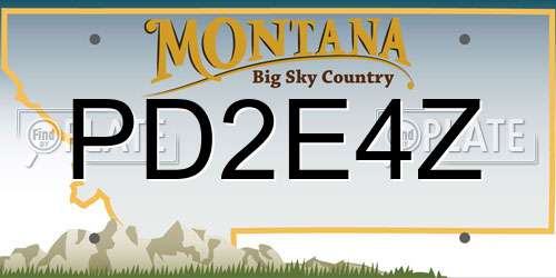 PD2E4Z Montana License Plate