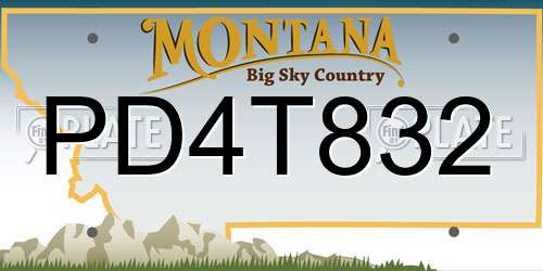 PD4T832 Montana License Plate