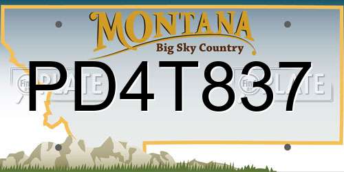 PD4T837 Montana License Plate