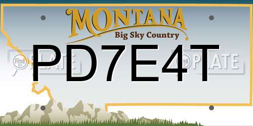 PD7E4T Montana License Plate