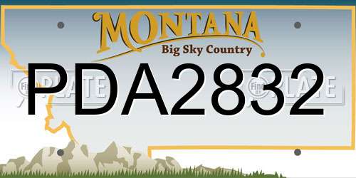 PDA2832 Montana License Plate