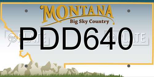 PDD640 Montana License Plate