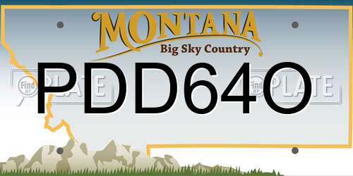 PDD64O Montana License Plate