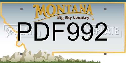 PDF992 Montana License Plate