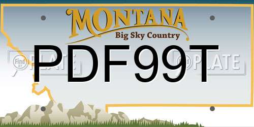 PDF99T Montana License Plate
