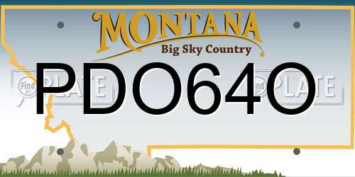 PDO64O Montana License Plate