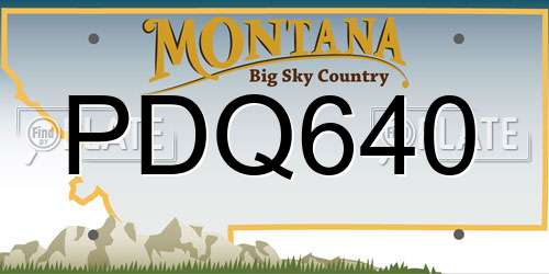 PDQ640 Montana License Plate