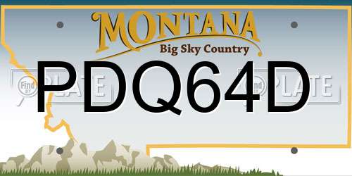 PDQ64D Montana License Plate