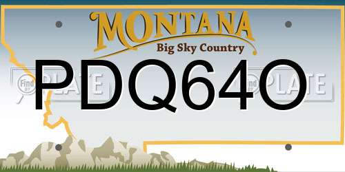 PDQ64O Montana License Plate