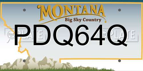 PDQ64Q Montana License Plate