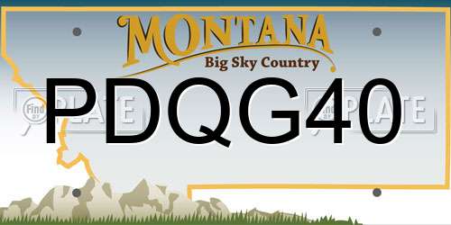 PDQG40 Montana License Plate
