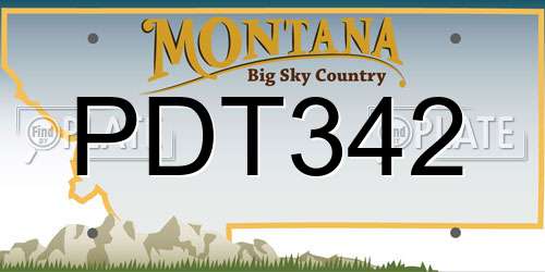 PDT342 Montana License Plate