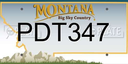 PDT347 Montana License Plate