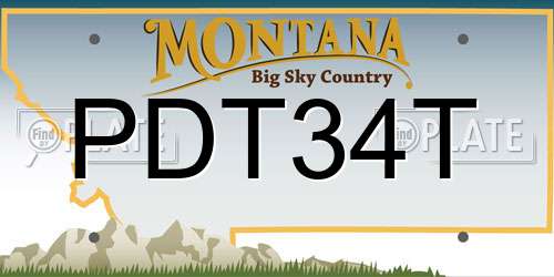 PDT34T Montana License Plate