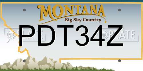 PDT34Z Montana License Plate