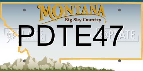 PDTE47 Montana License Plate