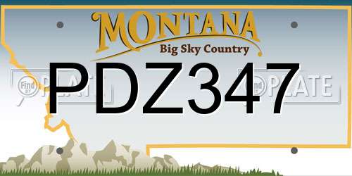 PDZ347 Montana License Plate