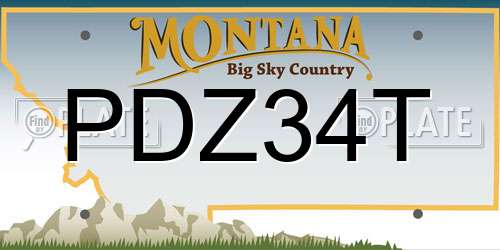PDZ34T Montana License Plate