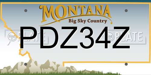 PDZ34Z Montana License Plate