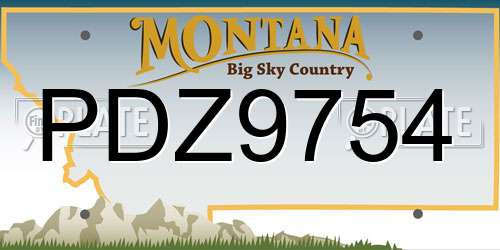PDZ9754 Montana License Plate