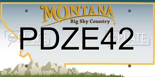 PDZE42 Montana License Plate